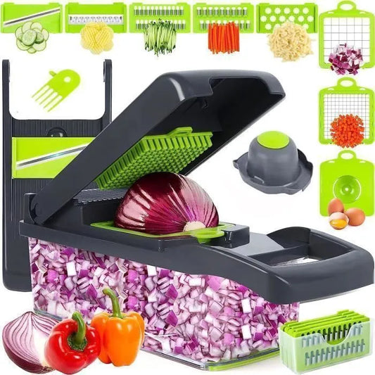 🥕🔪 Réinventez Votre Cuisine : Le Coupe-Légumes multifonction 12 -en-1 Révolutionnaire!